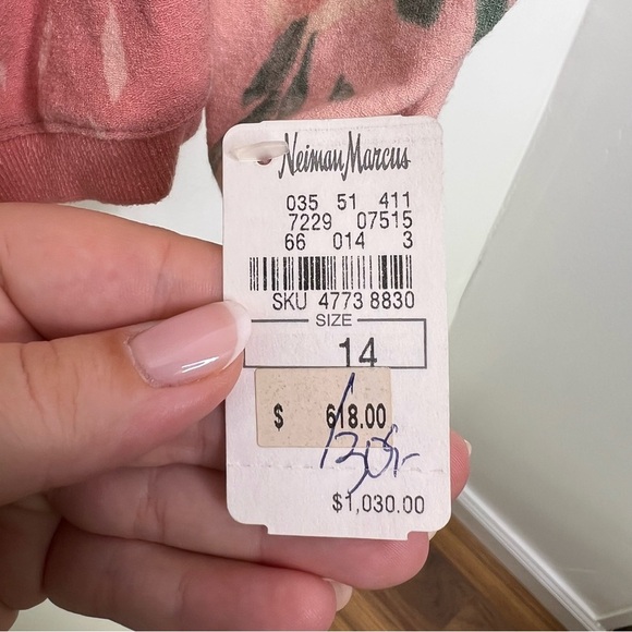 BLUMARINE Floral Pink Rose Appliqué Long Sleeve Top - Picture 6 of 7